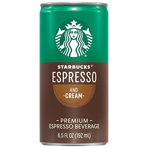 Starbucks Ready to Drink Coffee, Espresso & Cream, 6.5oz Cans (12 Pack)  (Packaging May Vary)