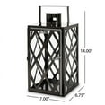 thumbnail image 5 of Llinc Store 14"H Modern Lantern Stainless Steel & Tempered Glass Hexagonal Structure Outdoor Lantern, Black, 5 of 9