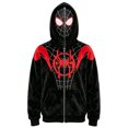 thumbnail image 2 of Full Face Masked Zip Hoodie, Spider Web Printed Hooded Sweatshirt Cosplay Costume Jacket for Boys Girls, 2 of 7