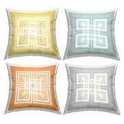 Stupell Industries Geometric Greek Key Pattern Printed Throw Pillow Design by George Tygert (Set of 4)