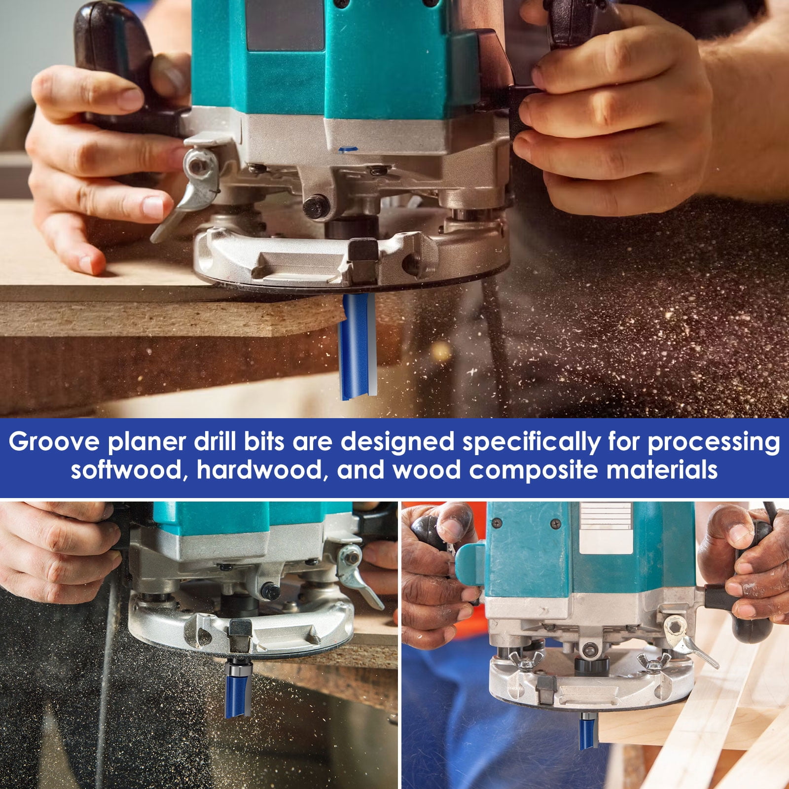 Drill Bit Set Flytuo 4PCS Pattern Flush Trim Router Bits Set 1/4 Shank, Carbide Top Bearing Drill Bit Set Flytuo 4PCS Pattern Flush Trim Router Bits Set 1/4 Shank, Carbide Top Bearing