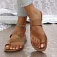 thumbnail image 6 of THDHVS Wide Sandals for Women,Sandals Women,Women's Fashionable and Casual Summer Style Outer Wear Flat Hollow Solid Color Soft Bottom Sandals Brown 5.5, 6 of 6