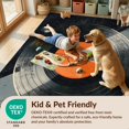 thumbnail image 4 of Design&I 8'x10' Washable Area Rug Snag-Free Vinyl Record Retro Spinning Disc With Concentric Groove Rings for Dining Room, Large Office, Lounge, 4 of 7