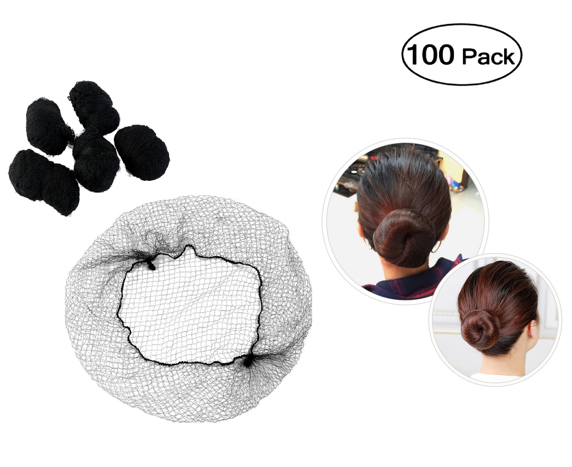 Hair Nets 100 PCS, 27 Inches Elasticity Invisible Mesh Wig Nets for