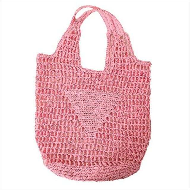 Bolsos de Playa de Moda de Verano, Bolso de Hombro para Mujer, Bolso Suave Tejido A Mano , Bolso Grande Informal, Bolso de Almacenamiento J