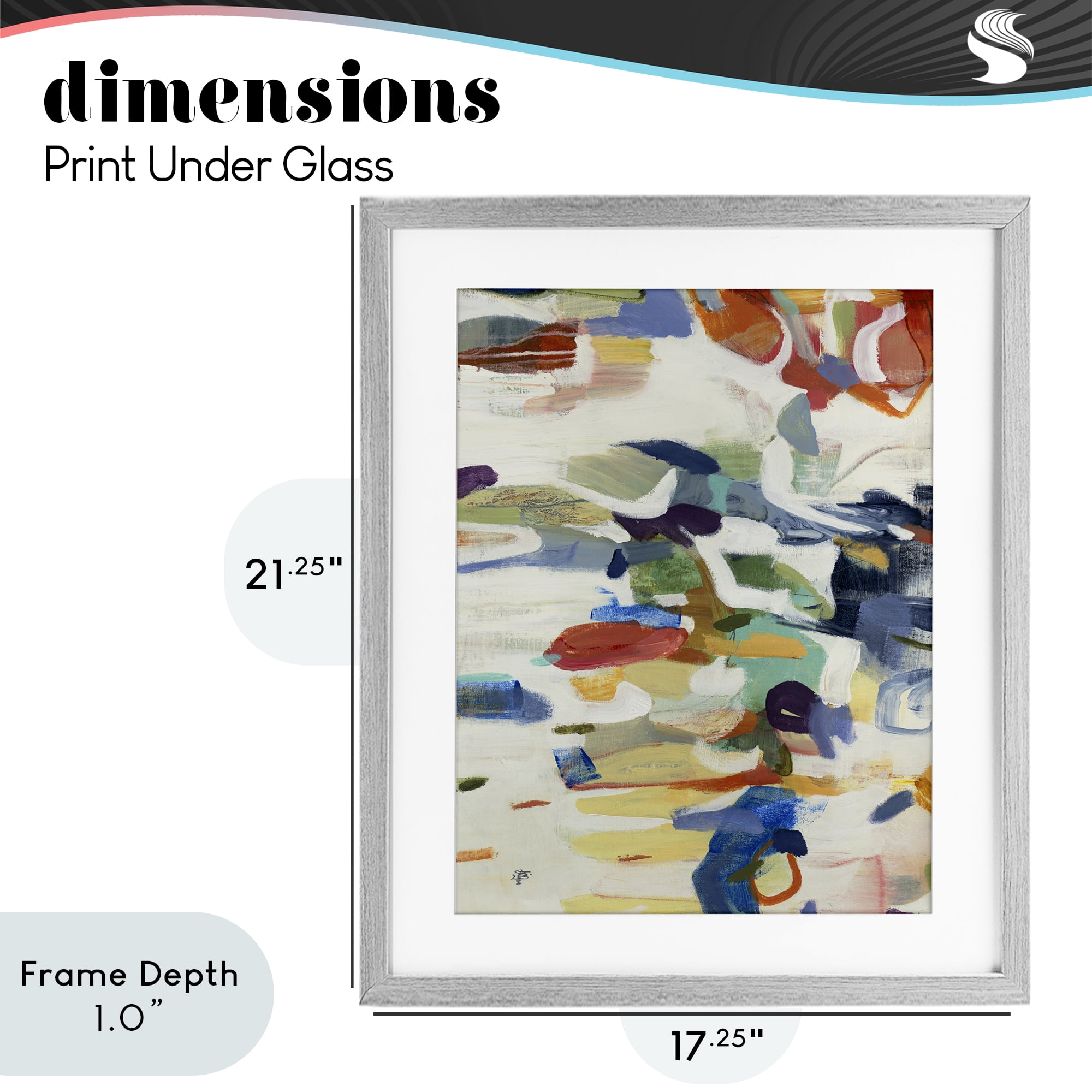 Stupell Industries Primary Hued Abstraction Gray Framed Print Under Glass, design by Lisa Ridgers