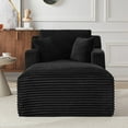 thumbnail image 3 of MAYEERTY Single Corduroy Chaise Lounge Sofa, Modern Couch with Spring Cushion for Apartment, 65*39*33"Black, 3 of 9