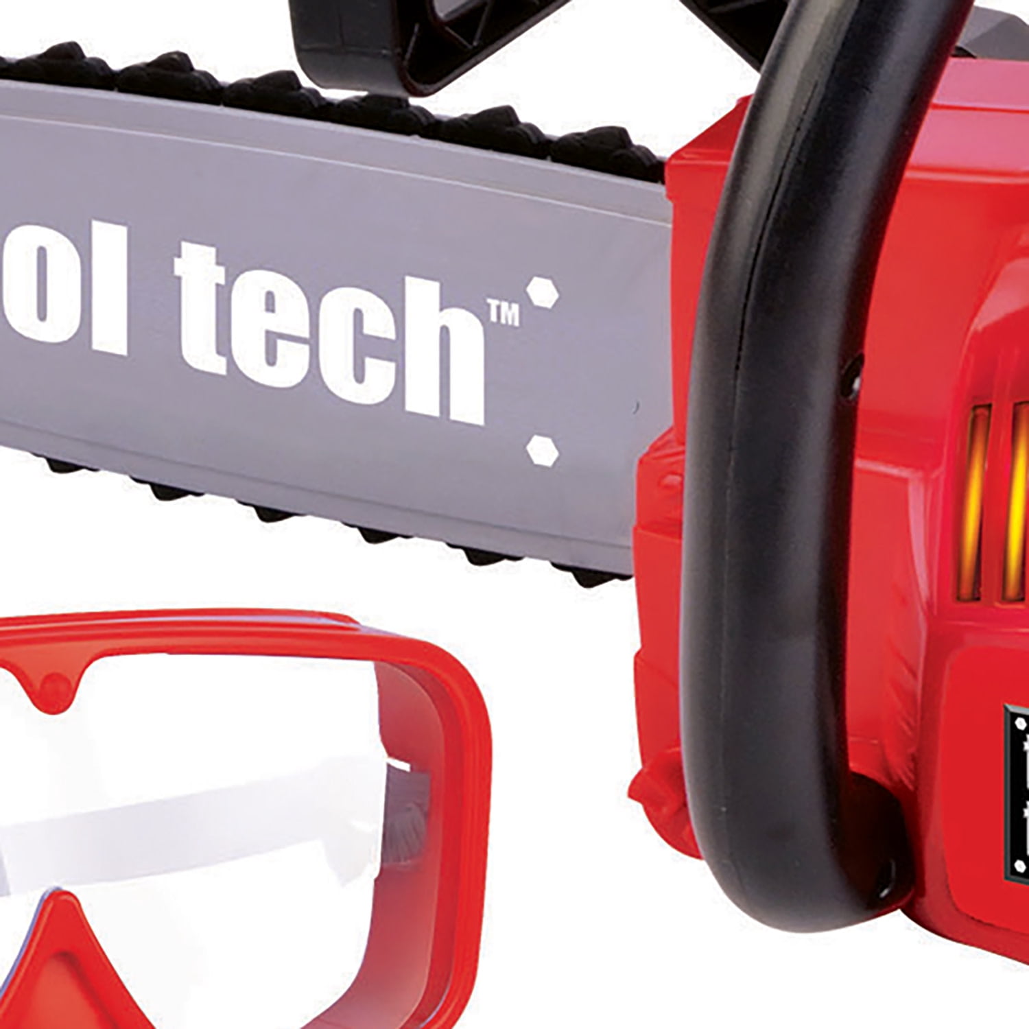 Red Box: Tool Tech: Toy Powerized Chain Saw & Goggles - Lights & Sounds, Realistic Vibrating Motion, Yard Work & Outdoor Pretend Play, Kids 3+