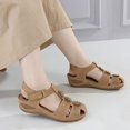 thumbnail image 4 of Vedolay Platform Sandals Womens Wedge Sandals Platform Heels Ankle Strap Open Toe Buckle Sandals,Brown 6.5, 4 of 5