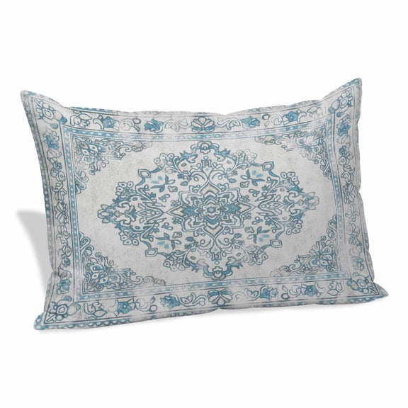 Vintage Blue Pillow Covers 24"x36", Boho Ethnic Mexican Floral Southwestern Soft Brushed Microfiber Breathable Throw Pillow Covers, Pillowcase with Zipper for Couch Sofa Bedroom Living Room
