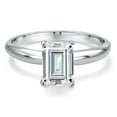 thumbnail image 3 of Gem Stone King 900 Platinum White Moissanite Engagement Ring for Women | 1.75 Cttw | Emerald Cut 8X6MM | Gemstone Birthstone | Size 7, 3 of 6