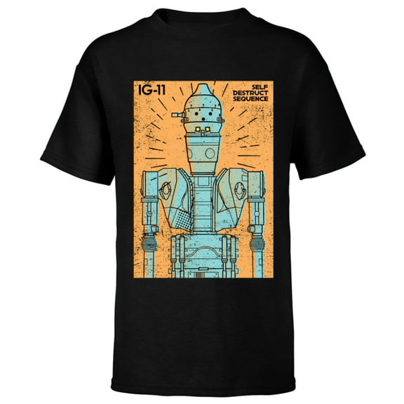 Star Wars The Mandalorian IG-11 Self Destruct Sequence - Short Sleeve T-Shirt for Kids - Customized-Black
