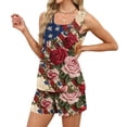 thumbnail image 5 of JULMCOMO American Flag Two Piece Sets for Women 1776 Red White Blue Patriotic Short Sets Square Neck Sleeveless Tank Top 4th of July Outfits with Pockets Orange M, 5 of 8
