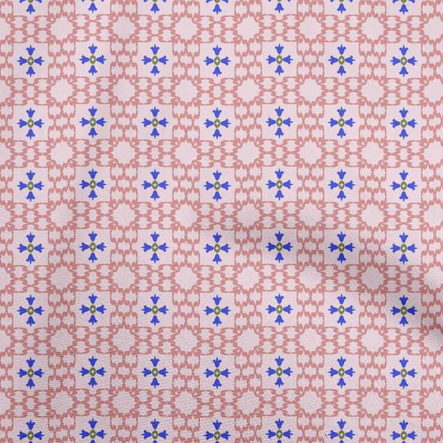 oneOone Polyester Lycra Light Pink Fabric Asian Ikat Craft Projects Decor Fabric Printed By The Yard 56 Inch Wide