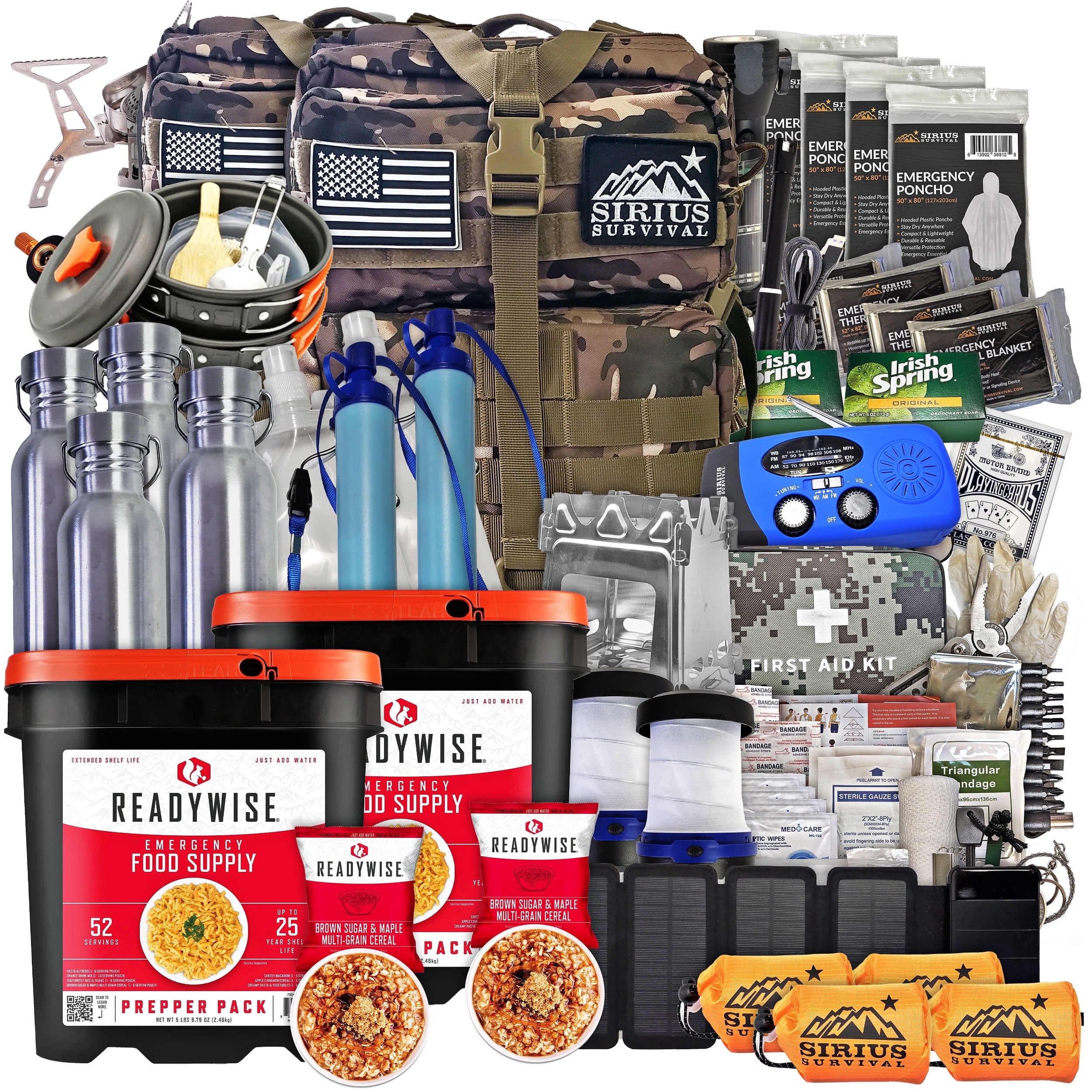 Orange/Gray 3 Day Medium Survial Backpack 72 Hour Bug Out Bag
