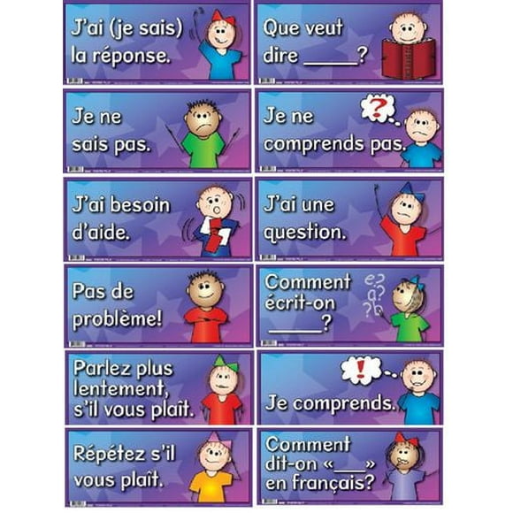 French Anchor Charts for Classroom, 12-pack