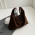 thumbnail image 3 of Deals! Women Suede Hobo Bag Large Capacity Underarm Bag Slouchy Bag Travel Bag Ladies Shoulder Bag (Coffee), 3 of 10