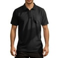 thumbnail image 5 of Polo T Shirts for Men Regular Solid Color Short Sleeve Button Down Collared Tops Loose Outdoor Summer Casual Mens T-Shirts Black L, 5 of 9