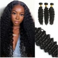 thumbnail image 6 of Aorsher Deep Wave Human Hair Bundles Brazilian Virgin Human Hair 100% Unprocessed Water Wave Bundles Double Weft 1 Bundles 20Inch Black Deep Curly Weave Natural Hair, 6 of 8
