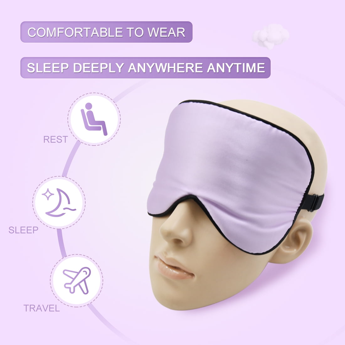 Tressential Super Soft Travel Sleep Eye Mask or Blindfold with