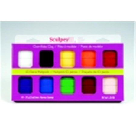 Sculpey Non-Toxic Polymer Modeling Compound - 2 Oz. - Assorted Classic Colors, Set - 10
