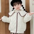 thumbnail image 4 of Esaierr Kids Baby Girls Autumn Winter Jacket,Toddler Lapel Button Doll Collar Short Cotton Outwear Fleece Cotton Coats for 3-11Y, 4 of 8