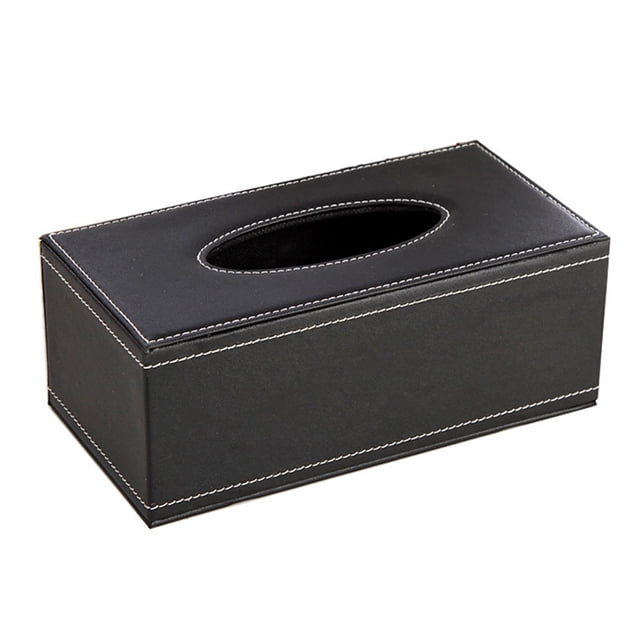 Servilletero multifuncional Rectangular Retro de cuero con cubierta de caja de pañuelos, dispensador de papel de bombeo de pañuelos faciales moderno