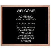 Aarco AOFD1218. Framed Letter Board Message Center. Frame is Oak