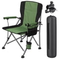 thumbnail image 3 of Folding Fishing Chair with Rod Holder, 150Kg Heavy Duty All Terrain Chair with Side Pocket, Cup Holder, Portable Adults Armchair for Outdoor, Camping, Garden, Beach, Lawn, Picnic, 3 of 11