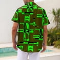 thumbnail image 3 of NAMTYQX Men's T-Shirts Short Sleeve V Neck Casual Lightweight Plus Size Button Front Textured Patterned Funny Hawaiian Shirts for Men Dark Green Size L, 3 of 5
