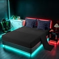 thumbnail image 5 of Manfei 3D Triangle King Bedding, Geometric Black Blue King Bed in a Bag, Black Reversible 7pcs, 5 of 6