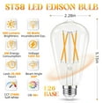 thumbnail image 2 of Bombilla LED GVvooHome E26, 6 W, 600 lm, 2700 K, paquete de 12 unidades, vintage ST58, 2 of 7