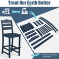 thumbnail image 6 of Demifill 30 Inches Counter Height HDPE Bar Stool, Bar Stool with Backrest and Footrest for Outdoor as Garden, Backyard, Porch, Navy, 6 of 12