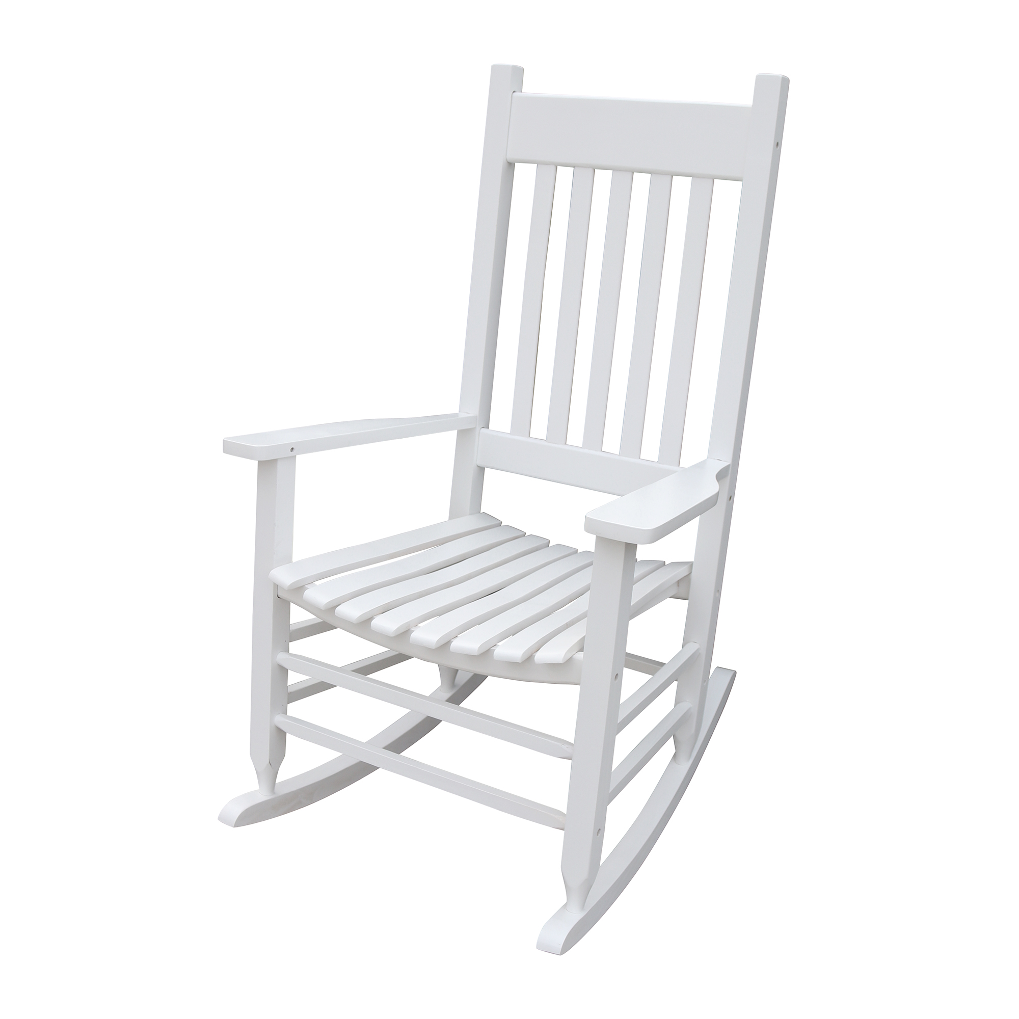 Rocking Chair for Outdoor, Wooden Patio Porch Rocker Chair with Back Support, Ergonomic Wooden Rocking Chair for Patio Porch Backyard, Rocking Bistro Chair Patio Chairs, Max 280lbs, White, A1602 - image 5 of 7