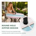 thumbnail image 4 of Round Outdoor Tablecloth with Umbrella Hole and Zipper, Pink Blue Wood Grain Tablecloth with Elastic Waterproof, Abstract Modern Watercolor Stripes Patio Table Covers for 31" - 35" Pool Tables, 4 of 9