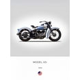 thumbnail image 2 of Rogan, Mark 19x24 White Modern Wood Framed Museum Art Print Titled - Harley Davidson Model VD 1935, 2 of 4
