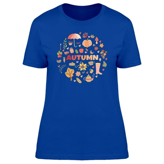 Autumn Doodles In Circle Tee Women's -Image by Shutterstock