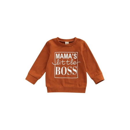 

BrilliantMe Kids Baby Girls Boys Hoodie Long Sleeve Mama Letters Print Fall Tops Casual Sweatshirt Caramel 4-5 Years