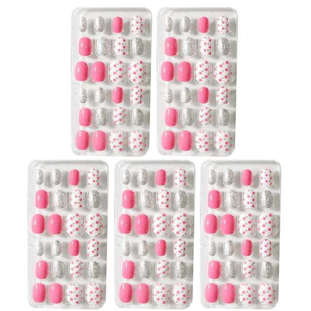 Bienvenido Kids Press Nails Uñas postizas para niños Puntas de uñas artificiales Cobertura total para niñas Uñas postizas cortas Decoración artística de uñas