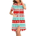 thumbnail image 2 of Christmas Nightdresses For Women Short Sleeves Loose Casual Nightie Comfy Lightweight Bathrobe V Neck Soft Dressgown Full Zip Pockets Sleepwear Pyjamas Loungewear Nightgown Housecoat Multicolor A XL, 2 of 7