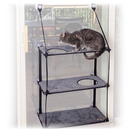 UPC: 0655199636679 | K&H Pet Products EZ Mount Window Kitty Sill Triple Stack Gray 12 X 23 Inches