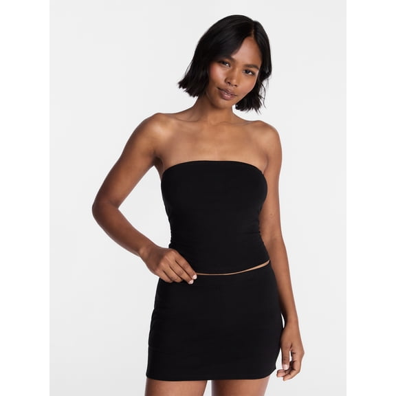 No Boundaries Sleepwear Tube Top and Skort Set from our Cloud Core Collection, 2 Piece, Women’s and Women’s Plus XXS-3X