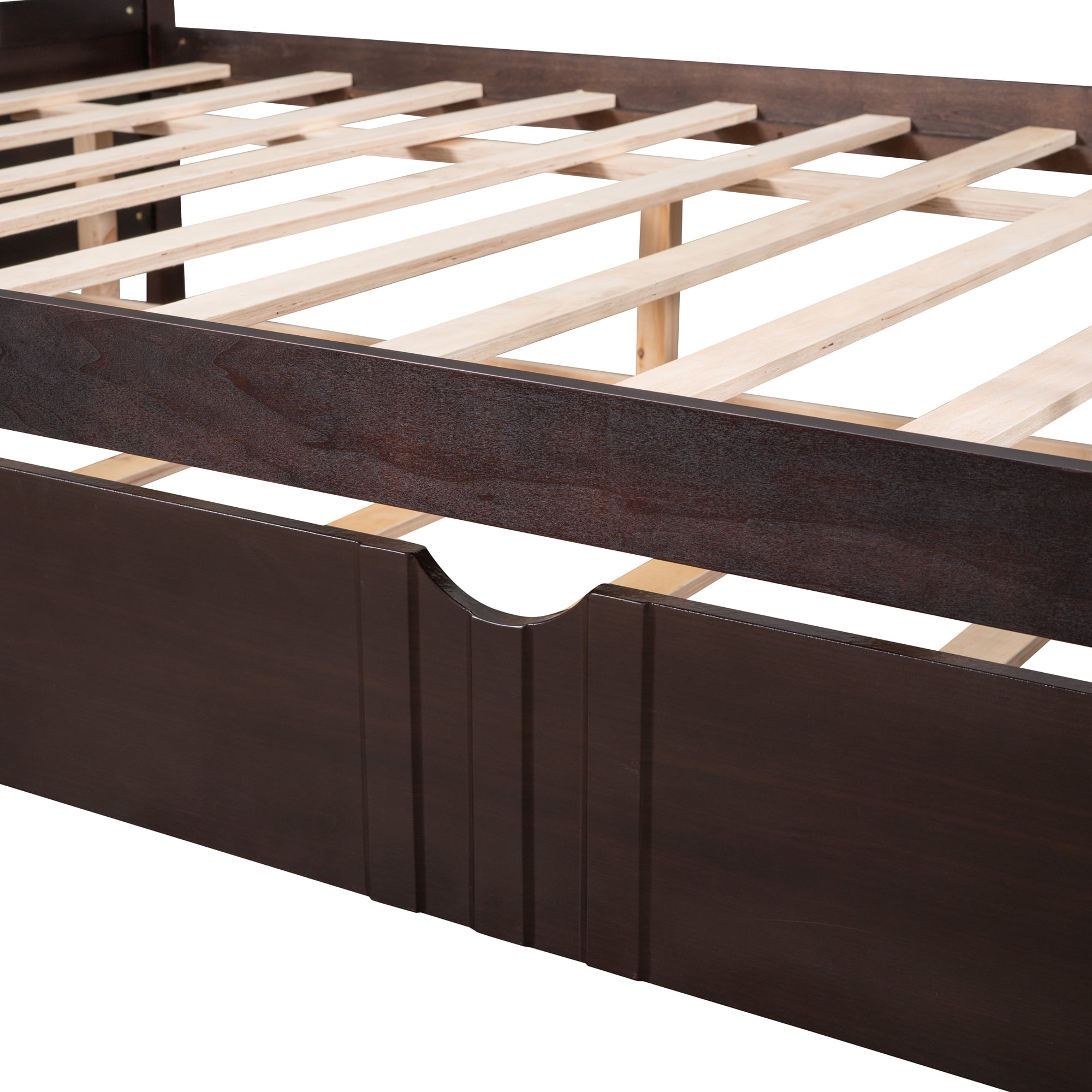 Sailvan Full Size Daybed Wood Bed with Twin Size Trundle