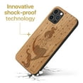 thumbnail image 3 of Case Yard Wooden Case Outside Soft TPU Silicone Slim Fit Shockproof Wood Phone Cover for Girls Boys Men and Women Supports Wireless Charging Mermaid on the Moon Design case for iPhone-12/12-Pro, 3 of 7