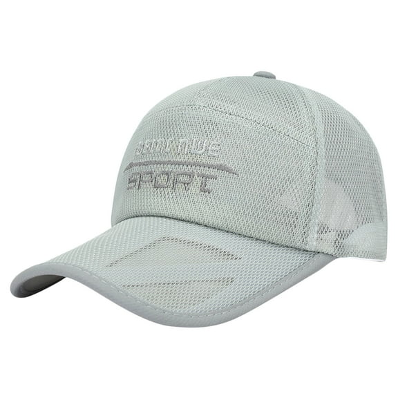 Audhol Baseball Cap Men Hat Hollow Brim Breathable Mesh Cap Outdoor Fishing Sunscreen Baseball Cap Sunshade Hat Gorras Para Hombres Grey One Size