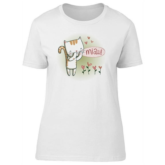 Miau, Cute Kitten, Meow T-Shirt Women -Image by Shutterstock, Female Small
