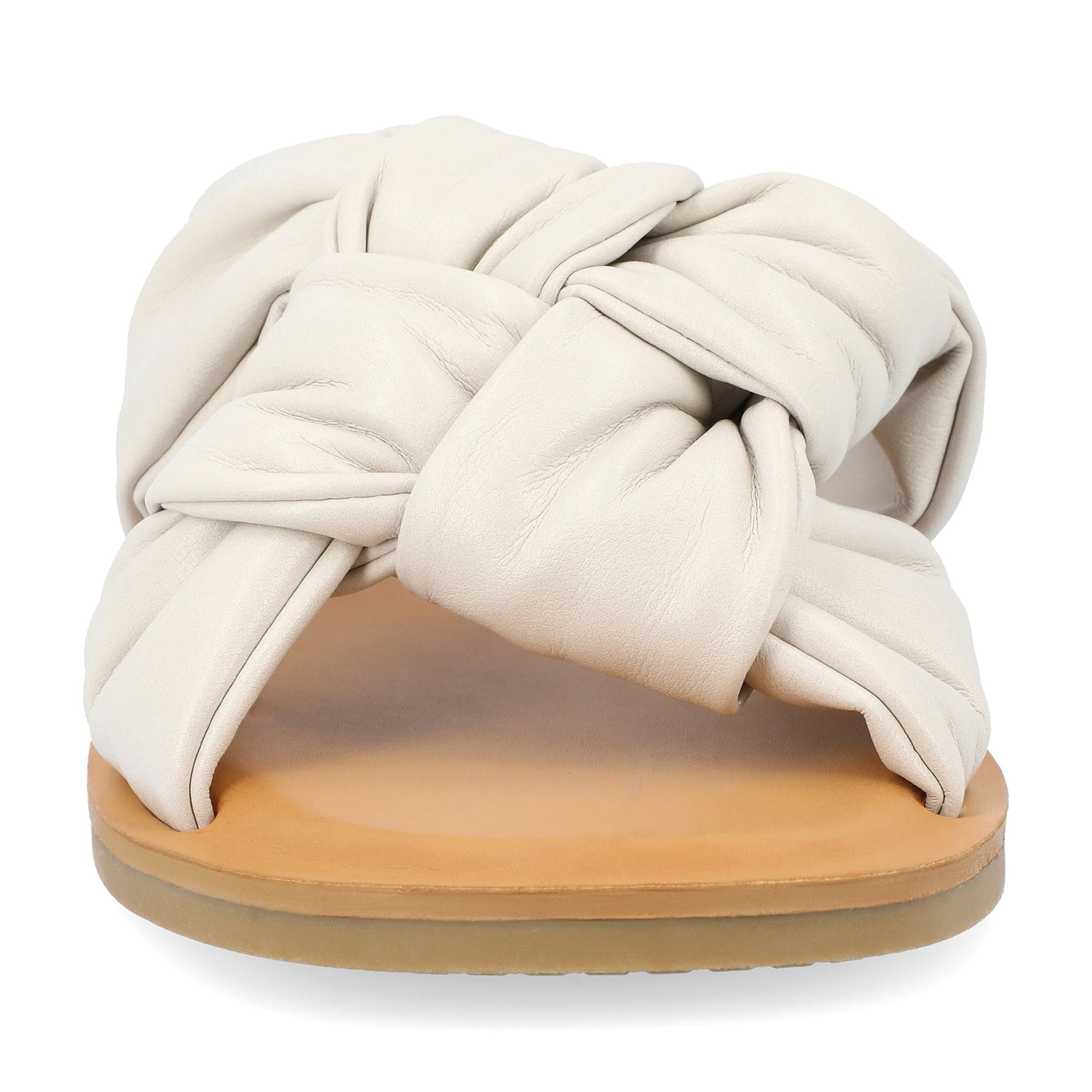 Journee Womens Kianna Slide Puffy Flat Sandals