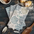thumbnail image 6 of Ocean Coastal Kitchen Towels Set of 3, Water Absorbent Dish Towel, Retro Coral Starfish Shell Seahorse Decorative Hand Towels - Quick Drying Cloth for Cooking Baking, 18x28 Inch, 6 of 8