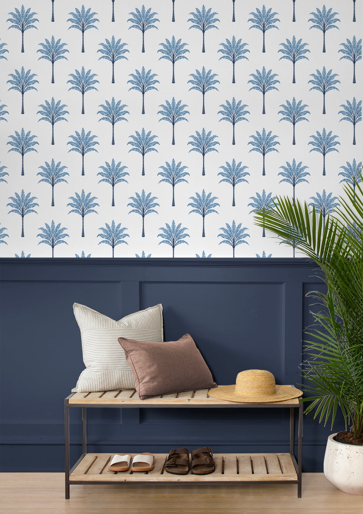 Harry & Grace Blue Lake Montgomery Palm Peel and Stick Wallpaper