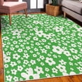 thumbnail image 3 of Floral Decorative Rug, Graphic Daisy Blossoms Design Colorful Background Spring Flowers Art, Quality Carpet for Bedroom Dorm and Living Room, 6 Sizes, Shamrock Green, by Ambesonne, 3 of 4